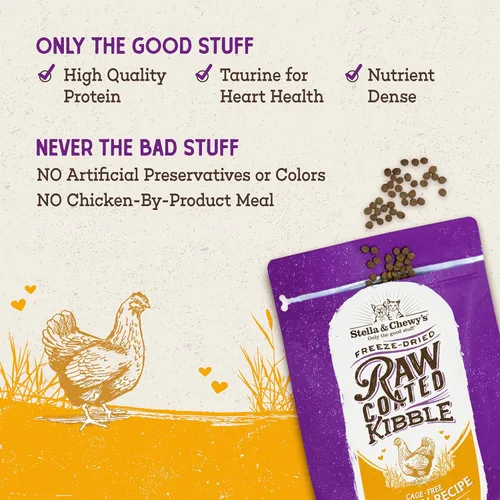 Miniatura 4 de Stella & Chewy's Comida para Gatos con Recubrimiento Crudo – Croquetas Altas en Proteínas, Sin Granos con Pollo Sin Jaulas – Apoyo Digestivo Premium