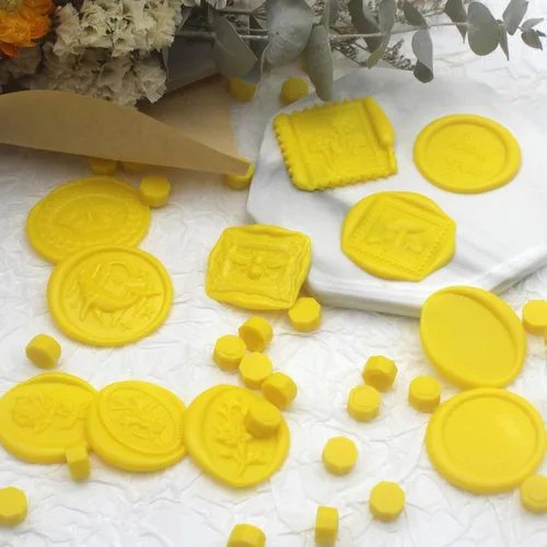 Miniatura 6 de 600 cuentas de cera amarilla, pellets de cera de sellado premium para sellos de sellos, invitación de boda, sobre de cartas, decoraciones de Amarillo