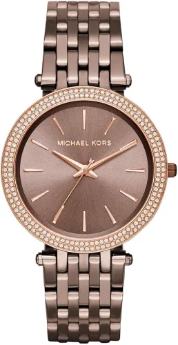 Michael Kors Darci 3 - Reloj de mano con detalles brillantes, 1.535in, Darci Reloj de malla de tres manecillas