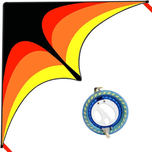 Miniatura 12 de Delta Kite para niños y adultos, fácil de volar, cometa de playa grande de una sola línea con mango de cuerda de 300 pies incluido, perfecta
