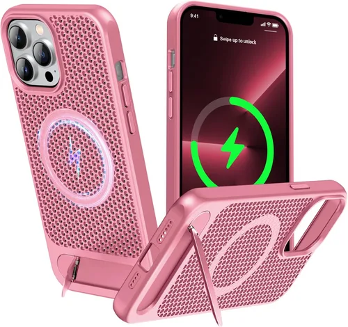 Funda magnética de disipación de calor para iPhone 13 Pro Max, para MagSafe, protección contra caídas Coolingf, funda con función atril ajustable,