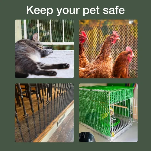 Miniatura 4 de Maporch Cerca de alambre de plástico para protección de mascotas, 15.7 pulgadas x 10 pies, malla de polietileno de alta densidad negra, barrera