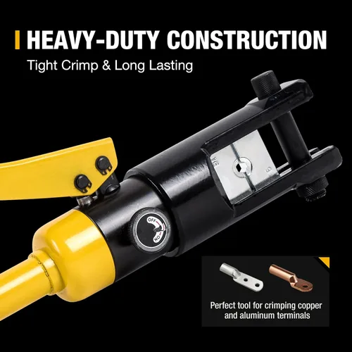 Miniatura 5 de Herramienta de prensado hidráulico 14T 6AWG-500MCM Herramienta de prensado de cables de 0.87 pulgadas Carrera hidráulica Lug Crimper eléctrico