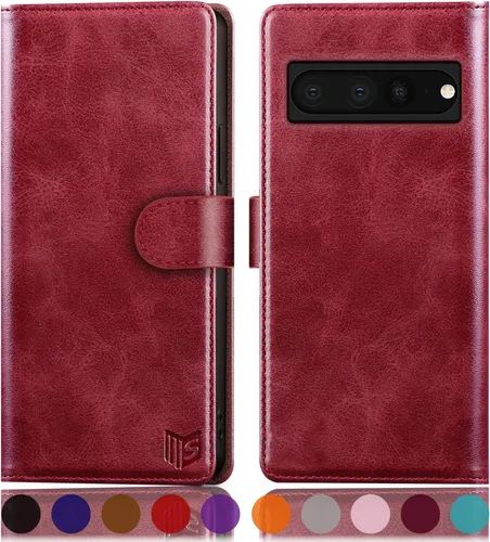 Miniatura 8 de SUANPOT Funda tipo cartera para Google Pixel 7 Pro 5G con bloqueo RFID, tarjetero de crédito, funda protectora de piel sintética con tapa para Oro