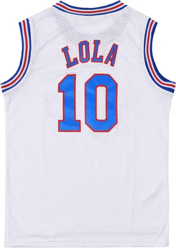 Miniatura 2 de Camisetas de baloncesto para hombre #10 Lola #1 Bugs Space Movie Sports Shirts 90s Hiphop Party Clothing White