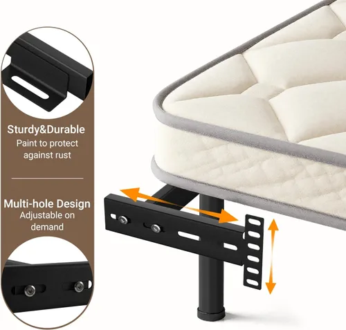 Miniatura 3 de Soportes de cabecera de cama ajustables, soportes de cabecera ajustables para marco de cama de metal, base de cama con kit de extensión de estribo