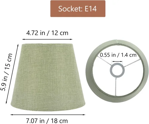 Miniatura 3 de DOITOOL Pantalla de lámpara de estilo nórdico, cubierta de lámpara de mesa E14, pantalla de tela decorativa para decoración del hogar, oficina