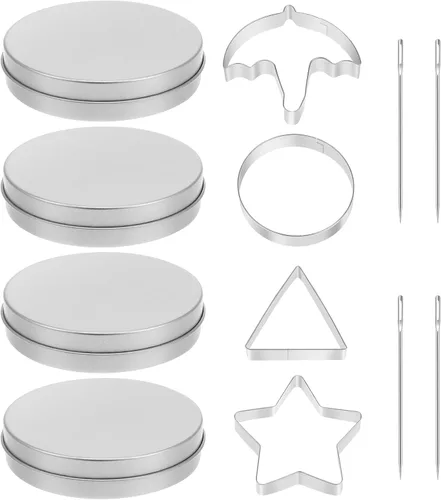 Miniatura 9 de PRETYZOOM Dal-gona - Juego de 12 herramientas para hacer dulces de azúcar coreanos, moldes de acero inoxidable con paraguas, triángulo, molde