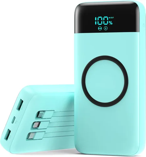 Miniatura 8 de Cargador portátil inalámbrico de 40800 mAh con 3 cables integrados, batería de carga inalámbrica 7 en 1 de 15 W, 25 W PD QC 4.0 carga rápida USB C