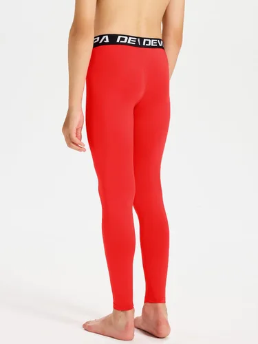 Miniatura 3 de DEVOROPA Leggings de compresión para niños y jóvenes, mallas deportivas con forro polar térmico