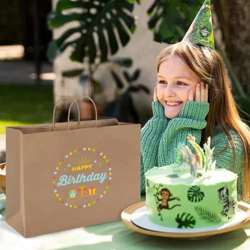 Miniatura 9 de Mesha - Bolsas grandes de papel de 16 x 6 x 12 pulgadas, 50 bolsas de regalo de papel kraft marrón a granel, bolsas de compras para manualidades
