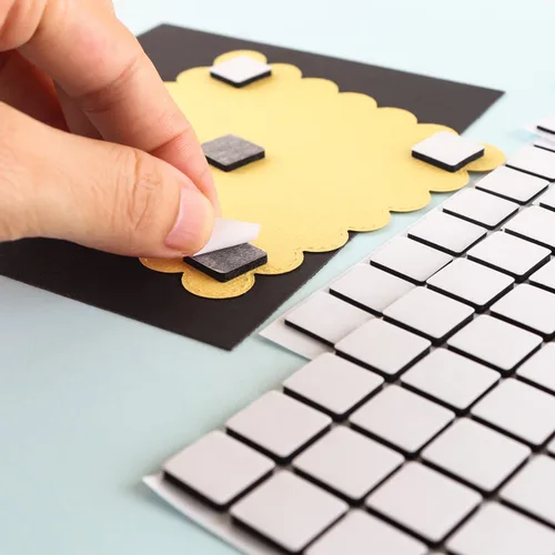 Miniatura 6 de BAOFALI Juego de 6 cuadrados de espuma adhesiva 3D de doble cara, 2 tamaños para hacer tarjetas, color negro, adhesivo permanente para colgar fotos