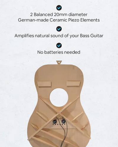 Miniatura 2 de Journey Instruments Pastilla Pasiva Piezoeléctrica para Bajo – EP002K Dos Elementos de Pastilla Pasiva Balanceados Fabricados en Alemania – Pastilla