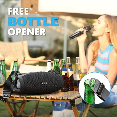 Miniatura 5 de W-KING Altavoces Bluetooth portátiles con micrófono inalámbrico, (pico de 120 W) 70 W altavoz para exteriores Bluetooth inalámbrico impermeable