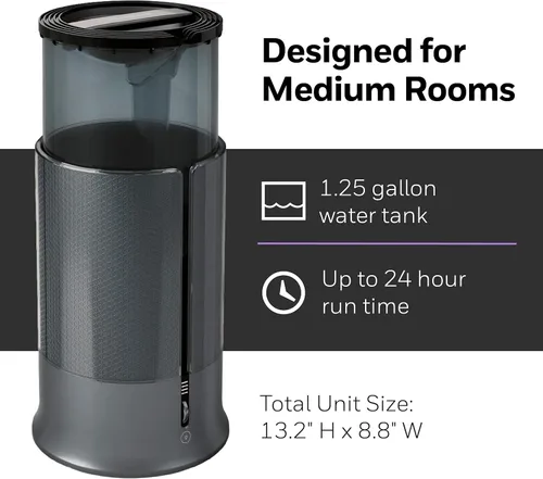 Miniatura 6 de Honeywell Designer Series Humidificador de niebla fría, humidificadores de habitación, color negro