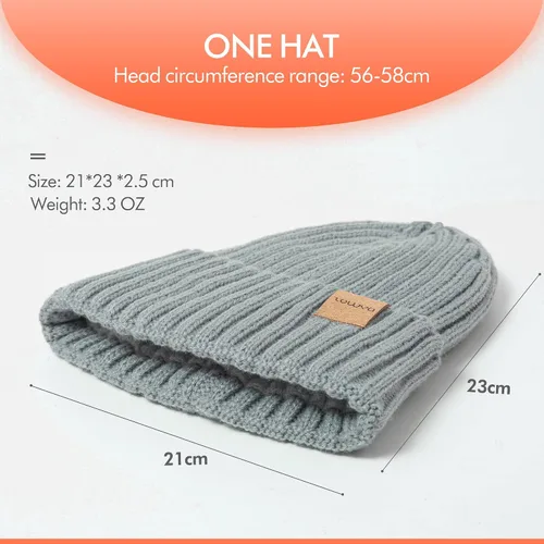 Miniatura 4 de zowya Ultrawarm Winter Beanie for Men & Women Thermal Lining Double-Layer Skully Thick Knit Beanie, 1-Hat