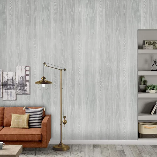 Miniatura 3 de Papel de Contacto de Madera Gris 17.71 x 1181 Pulgadas Textura de Grano de Madera Papel Tapiz Despegar y Pegar Papel Adhesivo Gris Claro