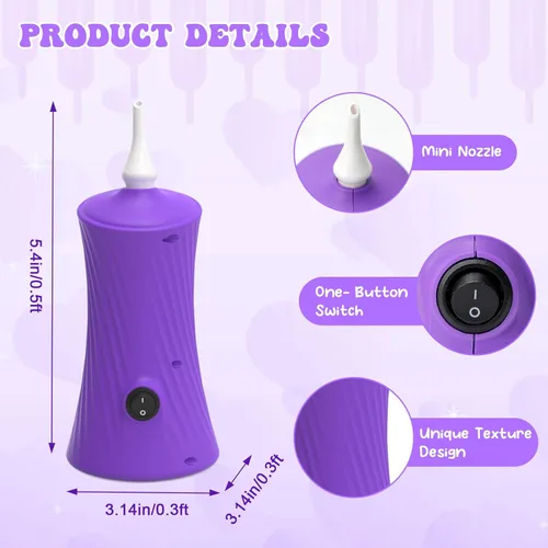 Miniatura 2 de 206 Balloon Pump Electric Air Pump for Long Balloon Inflator Blower for Foil Twisty Animal Balloons for Birthday Party Celebration Balloons Morado