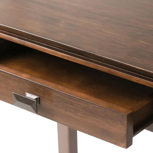Miniatura 7 de SIMPLIHOME Mesa consola Artisan – Mesa de sofá de madera maciza de 46 pulgadas de ancho en marrón rojizo, mesa de almacenamiento de transición