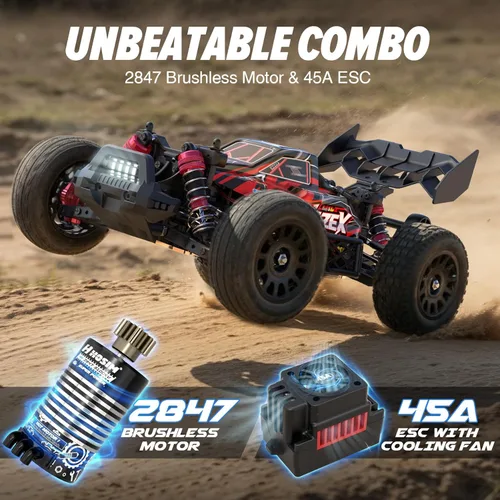 Miniatura 2 de Hosim Buggy RC sin escobillas para adultos y niños de 37.3 mi/h, 1/14 eléctrico de alta velocidad todo terreno, camiones RC Hobby 4x4 Off Road RC
