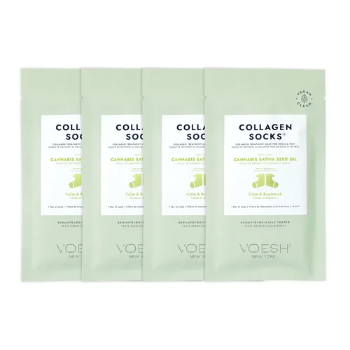 Miniatura 6 de VOESH Calcetines de colágeno, calcetines de colágeno para pies secos, paquete de 4, aceite de menta, reparación de talón agrietado, calcetines