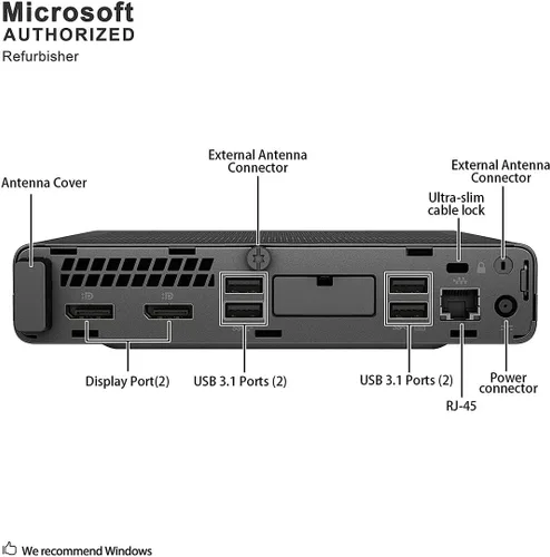 Miniatura 4 de HP Mini escritorio 800 G4 Intel i5-8500T hasta 3.50GHz 16GB DDR4 Nuevo 512GB NVMe SSD integrado Wi-Fi BT Dual Monitor Soporte inalámbrico teclado