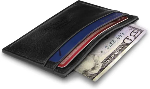 Miniatura 5 de Cartera de piel auténtica para tarjetero, tarjetas bancarias, dinero, licencia de conducir, bloqueo RFID, unisex