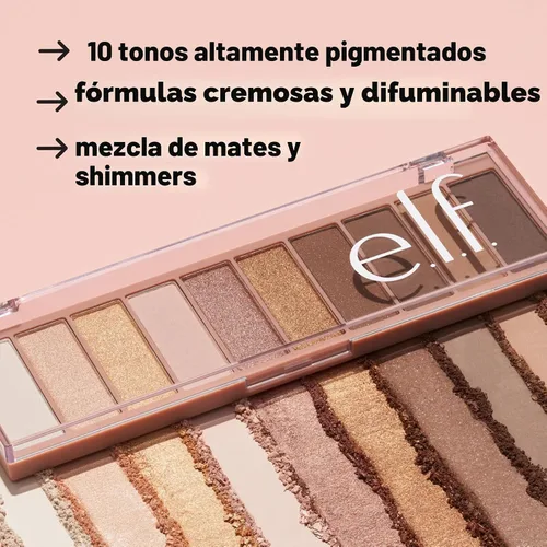 Miniatura 5 de e.l.f. Paleta de Sombras de Ojos Perfect 10, Diez Tonos Nude Ultra-pigmentados, Fórmula Mezclable, Vegano y Libre de Crueldad, Everyday Smoky