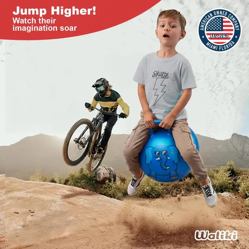 Miniatura 8 de WALIKI Pelota de Salto para Niños y Niñas de 3 a 6 años Bola de Saltar Hippity Hop Regalo de Cumpleaños Genial Azul 45,7 cm