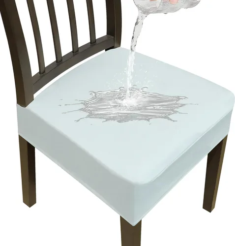 Miniatura 26 de Juego de 4 fundas elásticas para sillas de comedor, fundas para sillas de comedor, fundas para sillas de cocina, fundas de asiento extraíbles y Beige