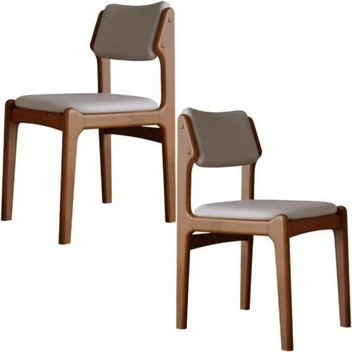 Miniatura 58 de YVYKFZD Wooden Dining Chairs Set, Leather Dining Room Chair with Back, Upholstered Kitchen Chairs, Armless Living Room Chair, for Bedroom Offices