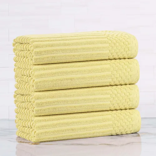 Miniatura 55 de Superior Juego de 6 toallas de algodón sólido y acanalado, toallas de cara de 13 x 13 pulgadas, toallas de mano de 16 x 28 pulgadas, toallas de baño