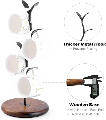 Miniatura 3 de Árbol de taza de café, soporte para tazas para encimera, estante de almacenamiento de tazas, soporte para tazas para decoración de barra de café