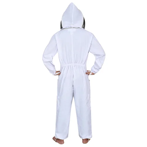 Miniatura 3 de Traje de abeja de algodón prémium con velo de esgrima, ideal para apicultores principiantes y comerciales con cremalleras de latón YKK, correas