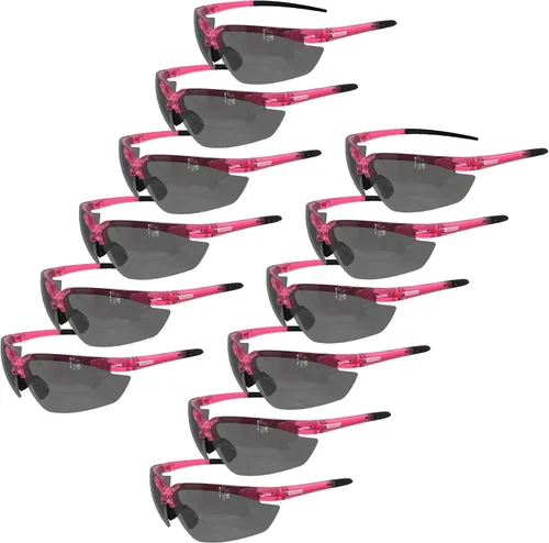Miniatura 13 de JORESTECH Anteojos de seguridad, ANSI Z87+ gafas de seguridad policarbonatadas resistentes a los impactos para protección ocular, paquete de 12 Rosa