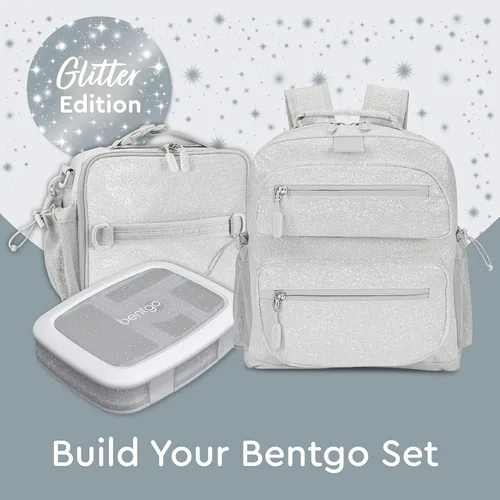 Miniatura 5 de Bentgo Mochila para niños - Mochila ligera y duradera de 14 pulgadas, Glitter Edition - Plata