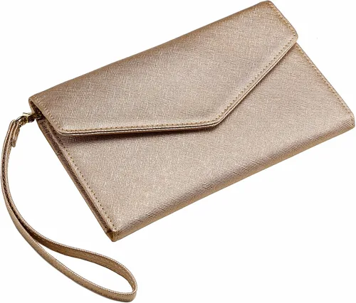 Miniatura 7 de Krosslon - Cartera para viajes con seguridad RFID para pasaporte, organizador de documentos, con correa para la muñeca