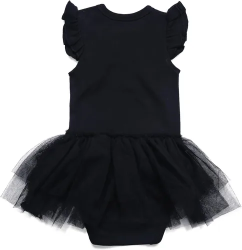 Miniatura 8 de ROMPERINBOX Vestido de verano negro con volantes para bebé, recién nacido, de tul para recién nacido, de 0 a 24 meses