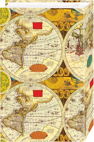 Miniatura 4 de Álbum de fotos de 3 anillos con 504 bolsillos para fotos de 4 x 6, diseño de mapa del mundo antiguo