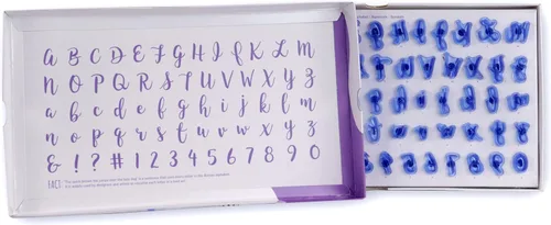 Miniatura 6 de PME Fun Fonts - Juego de 66 sellos para cupcakes y galletas, color azul, estándar