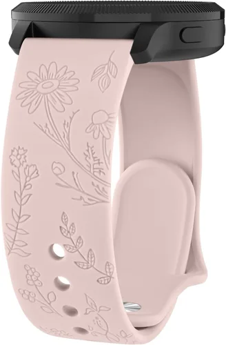 Miniatura 6 de Meliya Correas grabadas con flores – Compatible con Garmin Vivoactive 5 / 3, Venu 2 Plus / Sq / Venu Watch Band para mujeres y hombres – Correa