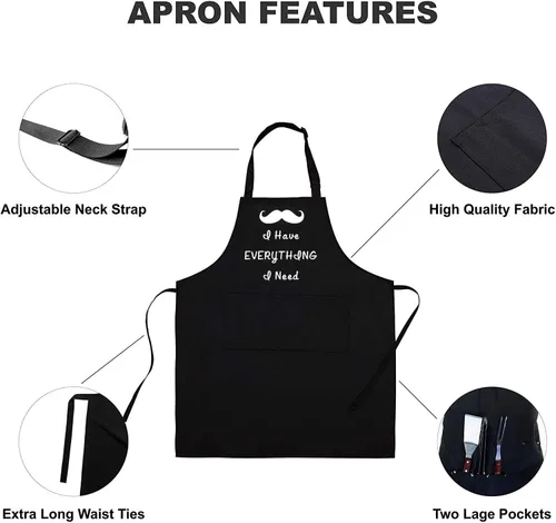 Miniatura 3 de Rosoz Funny Couple Aprons - Gift Ideas For Her Him - Kitchen Cooking Set - Birthday, Wedding, Anniversary, Bridal Shower