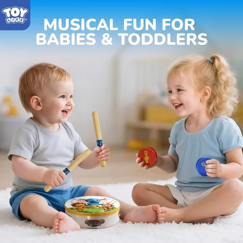 Miniatura 7 de TOY Life - Instrumentos musicales para niños pequeños, juguetes musicales para bebés de 1 a 3 años, juego de instrumentos de percusión de madera