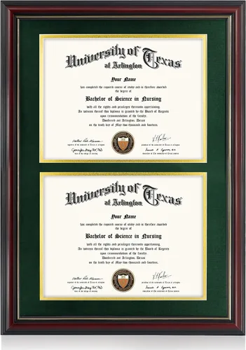 Miniatura 51 de GraduationMall Marco de diploma de certificado de 8.5 x 11, madera maciza y vidrio templado, acabado negro con ribete dorado