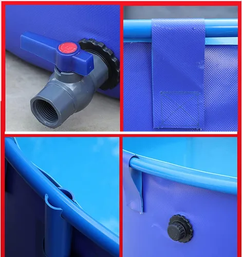 Miniatura 2 de WANLIAN Piscina Sobre el Suelo de Lona Estanque de Peces Circular Piscina de Engrosamiento Grande Plegable Exterior Lona para Cultivo de Koi Riego