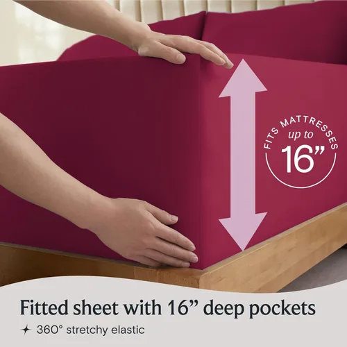 Miniatura 6 de LuxClub - Juego de sábanas de 3 piezas con esquinas profundas, antiarrugas y frescas, estilo hotel, incluye 1 sábana bajera, 1 sábana encimera y 1