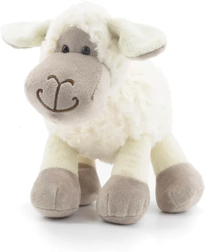 Miniatura 9 de Peluche de oveja blanca y crema de 8.5 pulgadas para niños y niñas, juguetes de peluche de cordero suaves y adorables para bebés recién nacidos