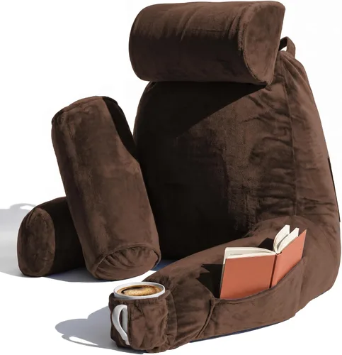 Miniatura 55 de Nestl Almohada de lectura para niños y adolescentes con espuma viscoelástica triturada, almohadas de respaldo para leer, ver y jugar, uso