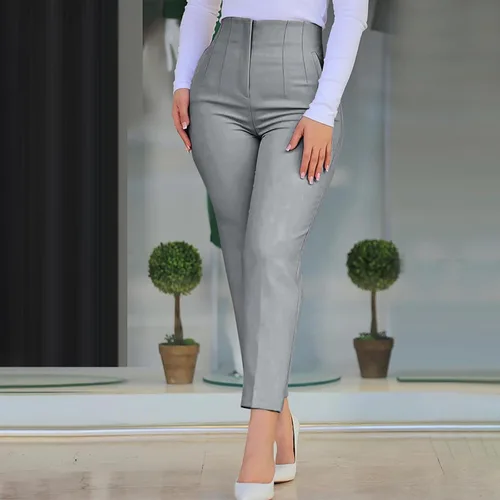 Miniatura 2 de Uillui Pantalones de vestir para mujer, de negocios, casual, cintura alta, para trabajo, oficina, ajustados, con control de abdomen, pantalones