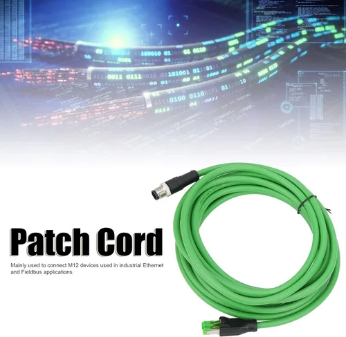 Miniatura 2 de Kadimendium al cable industrial RJ45 de Ethernet IP67Connecting línea 16.4 ft/16 4ft longitud D código 4pin cable macho